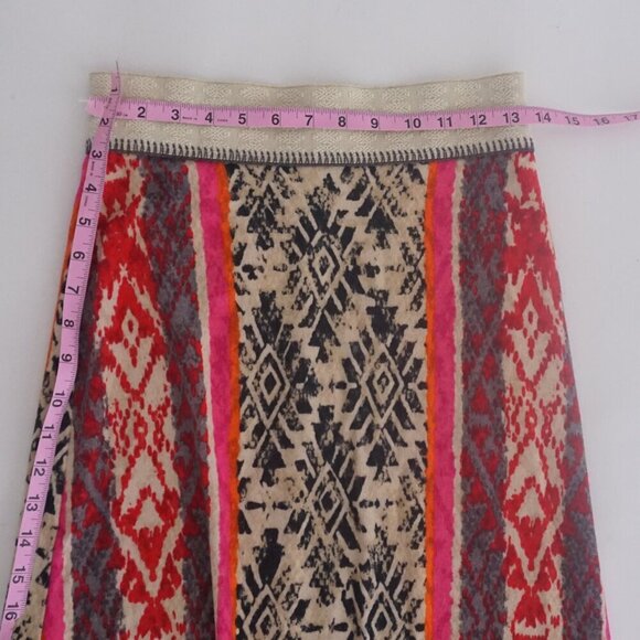 Vanessa Virginia By Anthropology Multicolor Fair Isle Maxi Boho Skirt XS - Picture 5 of 12